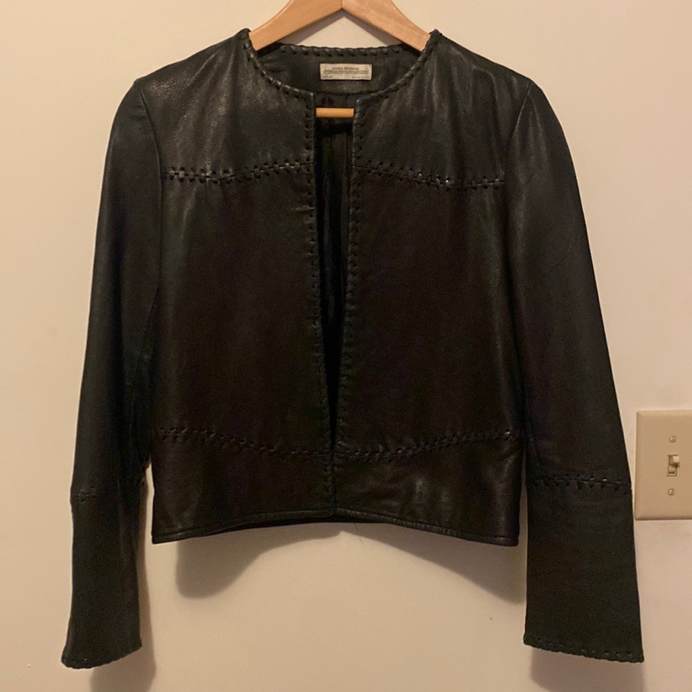 Black Leather Fringe Jacket